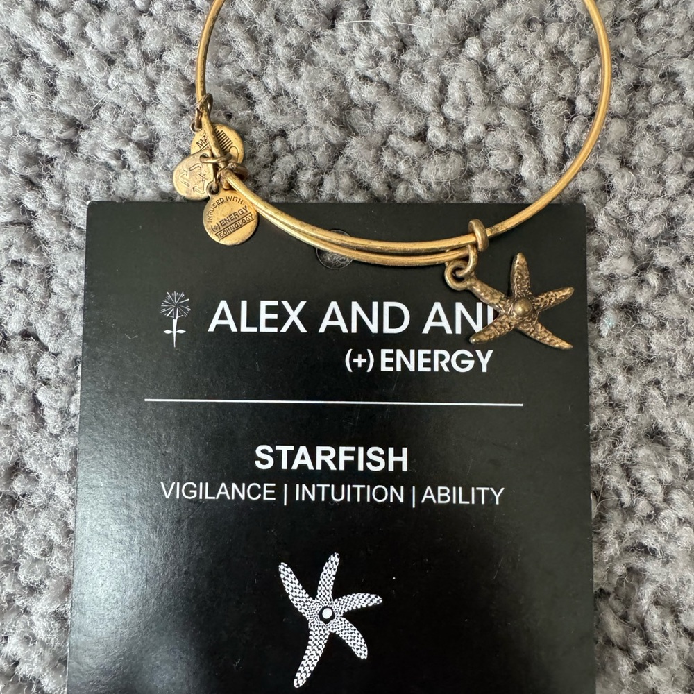 Alex and Ani Gold Starfish Charm Bracelet